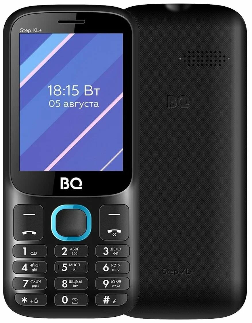 Мобильный телефон стандарт GSM BQ 2820 STEP XL+, черный/синий