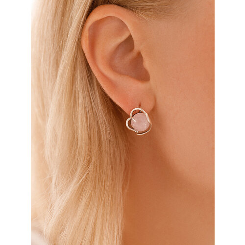 Серьги Самородок серебро 925 проба чернение кварц серебристый 5500₽