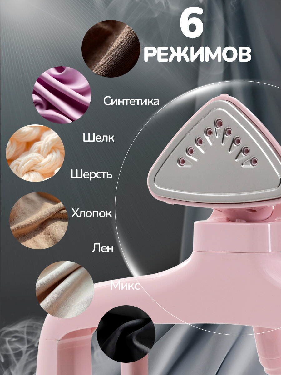 Отпариватель одежды MANYA GS-M2001, розовый, напольный, мощность 2000Вт — фото 1