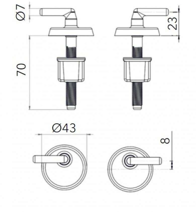 Крепеж для сиденья унитаза AV ENGINEERING серия Alfa (AVE129609) — фото 1