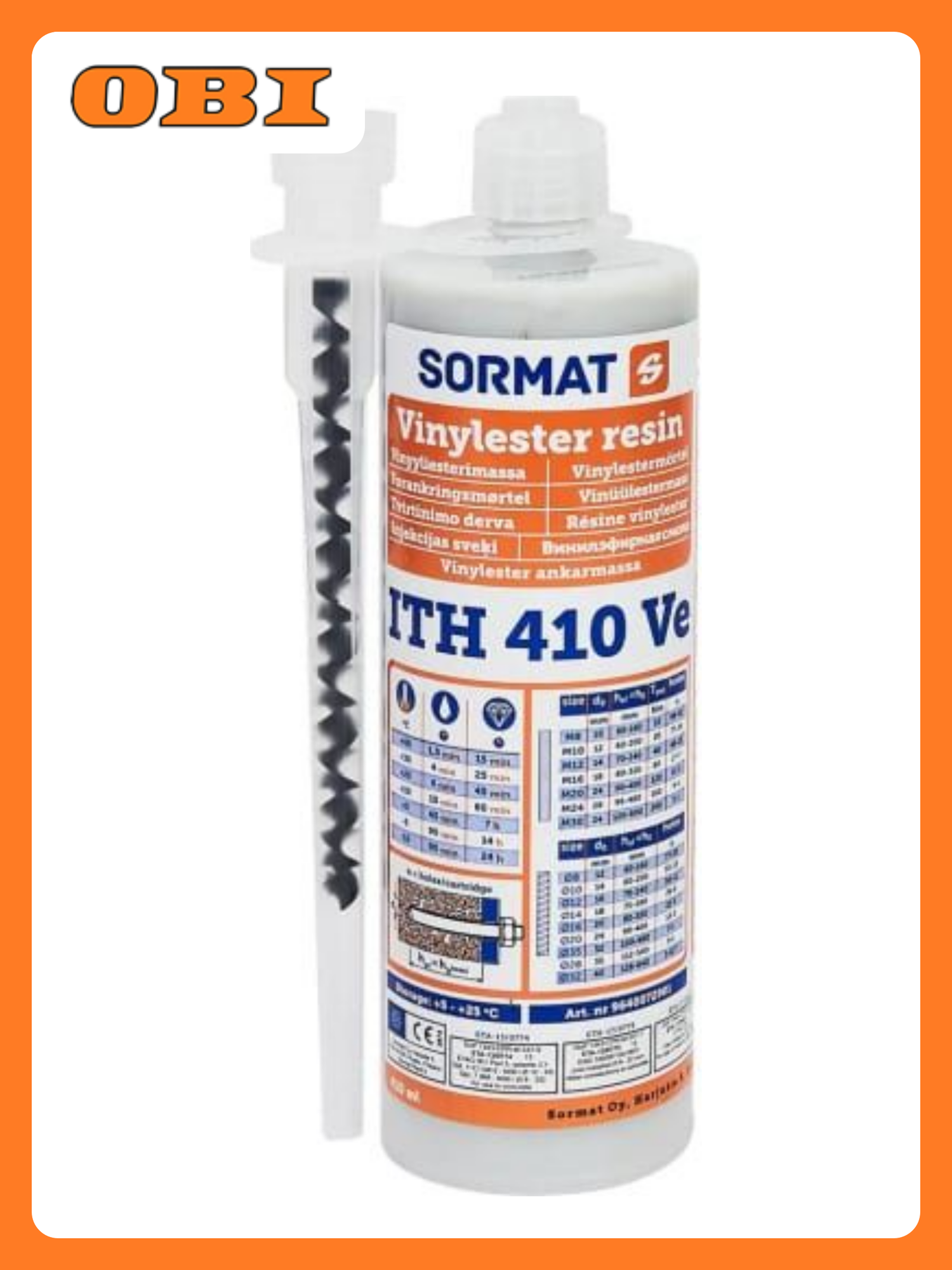 Анкер химический SORMAT винилэстер ITH 410 VE 1 шт