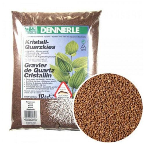 ​грунт dennerle crystal quartz gravel светло коричневый 5 кг [281.1732] Dennerle Crystal Quartz Аквариумный грунт, гравий 1-2 мм, светло-коричневый, 10 кг