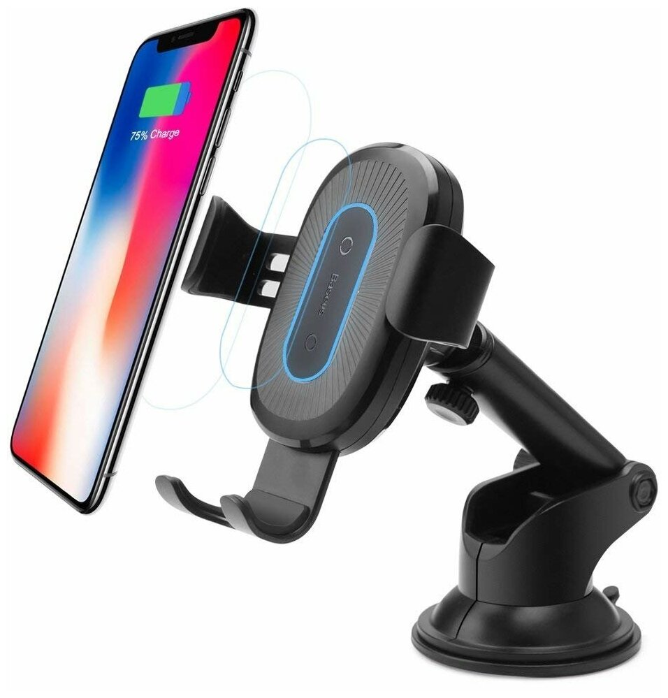 Гравитационный держатель Baseus Wireless Charger Gravity Car Mount 2 (WXYL-A01)