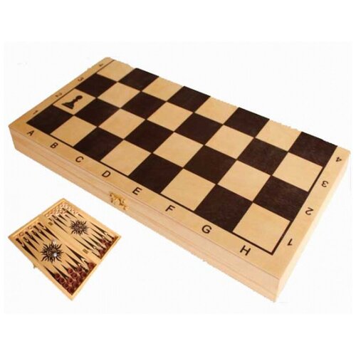 Игра настольная 2 в 1 (Шашки, нарды, доска дерево+пластик) 03-051 Владспортпром набор настольных игр владспортпром 3 в 1 шашки домино шахматы