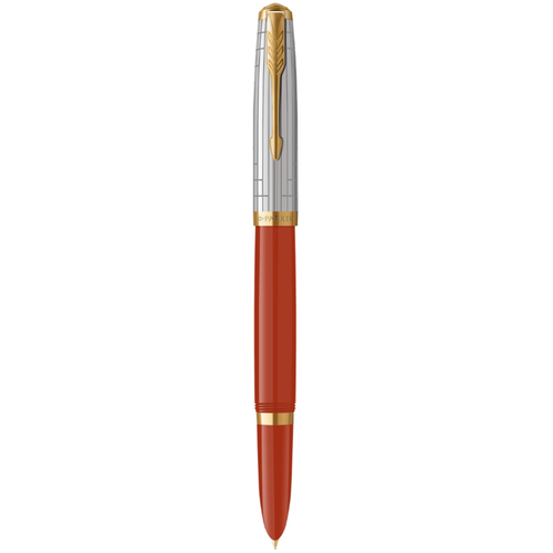 Перьевая ручка Parker 51 Premium Red GT, стержень: Mblk, Blue, в подарочной упаковке перьевая ручка parker 51 premium black gt стержень mblk blue в подарочной упаковке