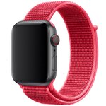 Нейлоновый ремешок для Apple Watch series 1-6, SE 38-40mm и 7 41mm / Браслет для Эпл Вотч серии 1-6, СЕ 38-40 мм и 7 41 мм (Малиновый) - изображение