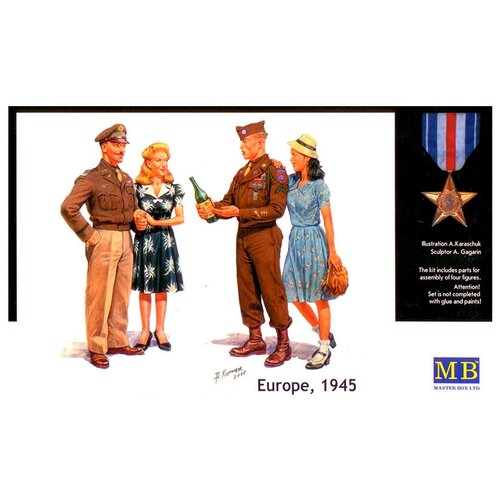 Master Box Сборная модель Европа, 1945 г, 1/35 master box сборная модель фигуры американские парашютисты 1944 1 35