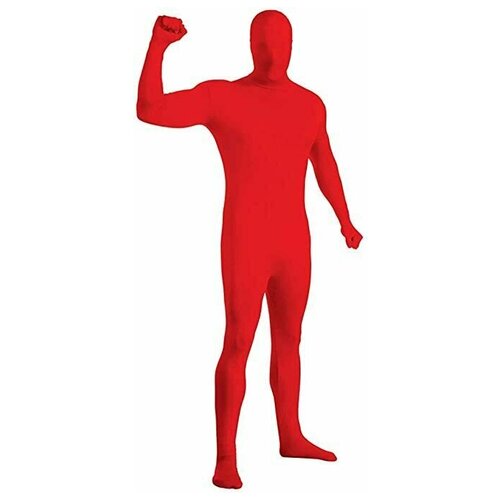 Костюм вторая кожа зентай (человек невидимка) на взрослого цвет красный, XL новинка костюм суперсемейного размера полноразмерный костюм для хэллоуина костюм зентай