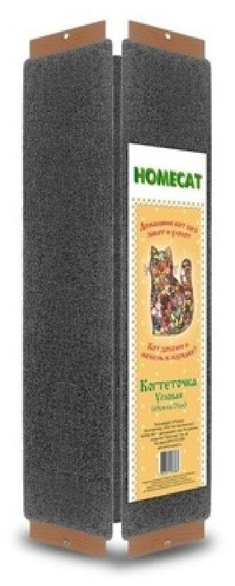 HOMECAT венге 65х25 см когтеточка с кошачьей мятой угловая - фотография № 2