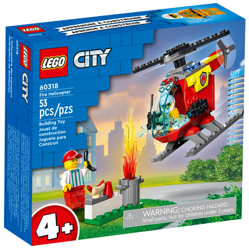 Конструктор LEGO City 60318 Fire Helicopter, 53 дет. конструктор lego city 7213 пожарный грузовик и лодка 388 дет