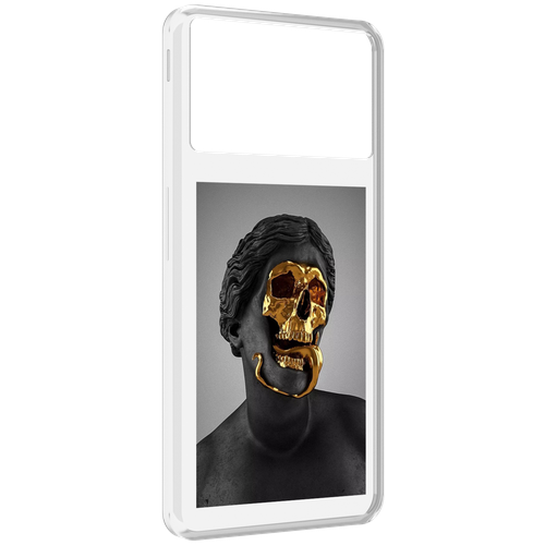 Чехол MyPads золотой череп в статуе для ZTE Nubia Z40S Pro задняя-панель-накладка-бампер