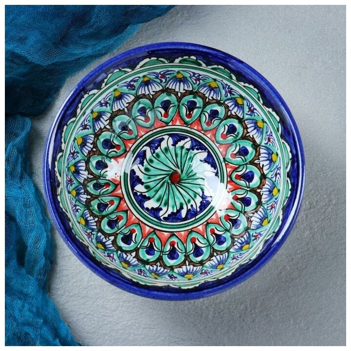 Коса Риштанская Керамика "Цветы" 15 см, малая, синяя - фотография № 5