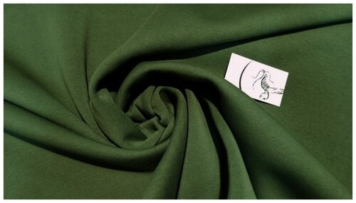 180 см. Ткань Футер 3-нитка с начесом Пенье Зеленый 10 м. + Кошкарсе в Подарок