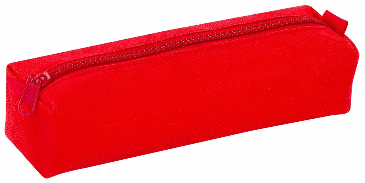 Пенал-тубус пифагор на молнии, текстиль, красный, 20х5 см, 104387 Комплект - 5 шт.
