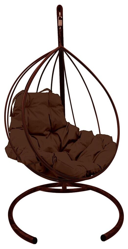 Подвесное кресло m-group капля без ротанга коричневое, коричневая подушка - фотография № 16