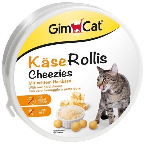 Лакомство для кошек  GimCat Käse-Rollis ролики (шарики), 200 г сыр