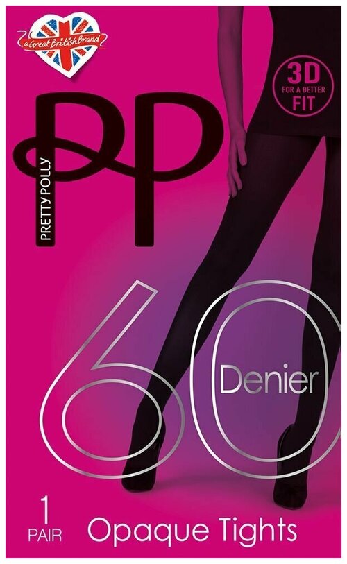 Колготки  Pretty Polly, 60 den, размер XL, черный