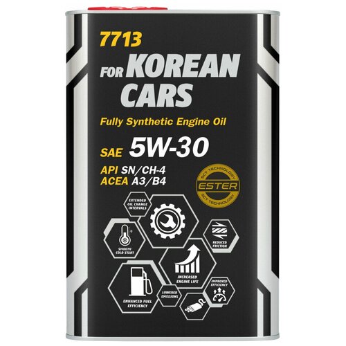 Масло моторное 5w30 син. O.E.M. for Korean cars 7713 1л (API SN/SM/SL) металл