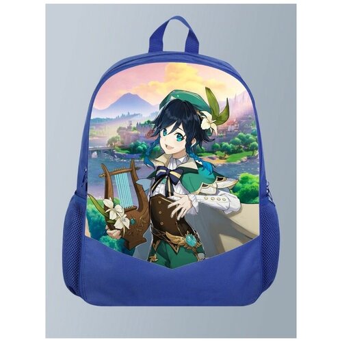 фото Голубой рюкзак с принтом игры геншин genshin impact,венти, фэнтази, рпг - 13 brutbag