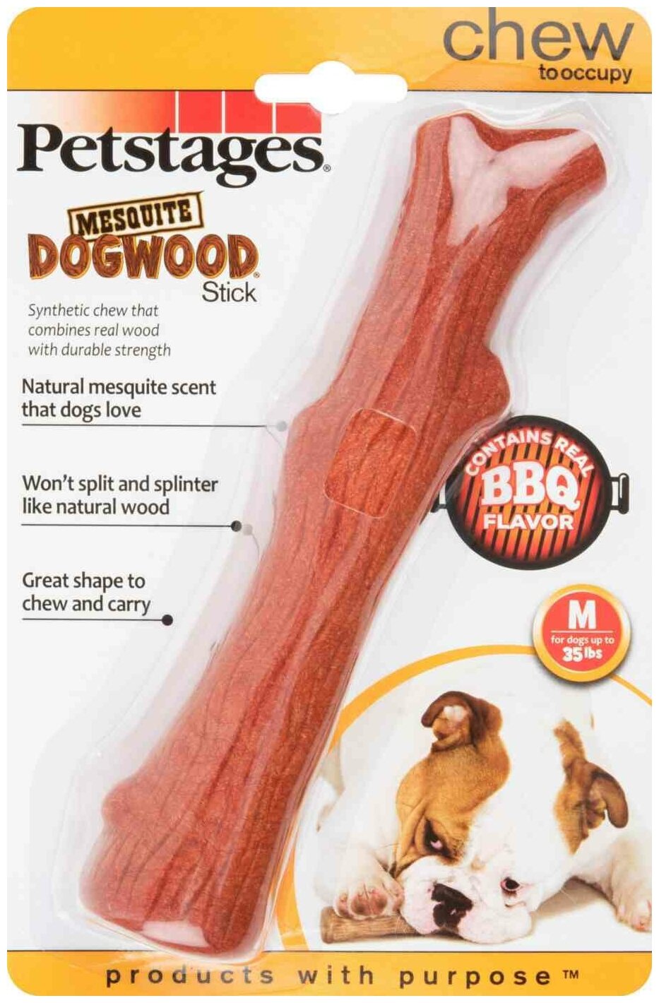 Petstages игрушка для собак Mesquite Dogwood с ароматом барбекю 18 см средняя - фотография № 20