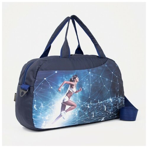 фото Сумка спортивная на молнии, наружный карман, цвет синий mikimarket