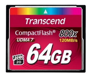 Карта памяти 64Gb - Transcend 800x Ultra Speed - Compact Flash TS64GCF800