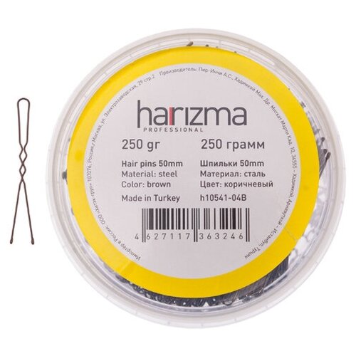 HARIZMA Шпильки 50 мм волна коричневые 250 грамм harizma harizma шпильки 60 мм прямые черные 250 грамм harizma