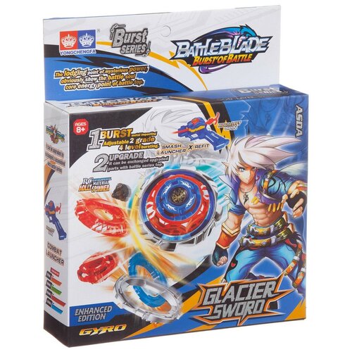 Настольная игра Junfa Волчок Battle blade Glacier Sword Asda с пусковым устройством,19х23х5 см