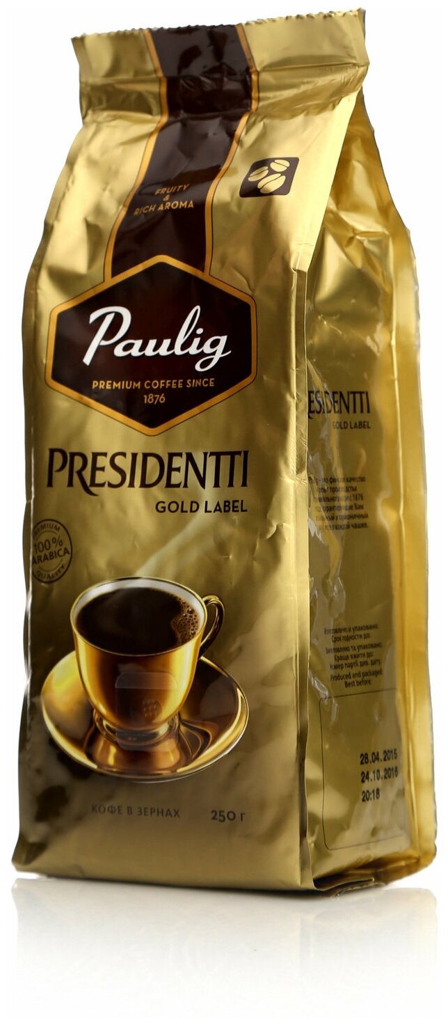 Кофе Paulig Presidentti Gold Label в зернах, 250гр - фото №15