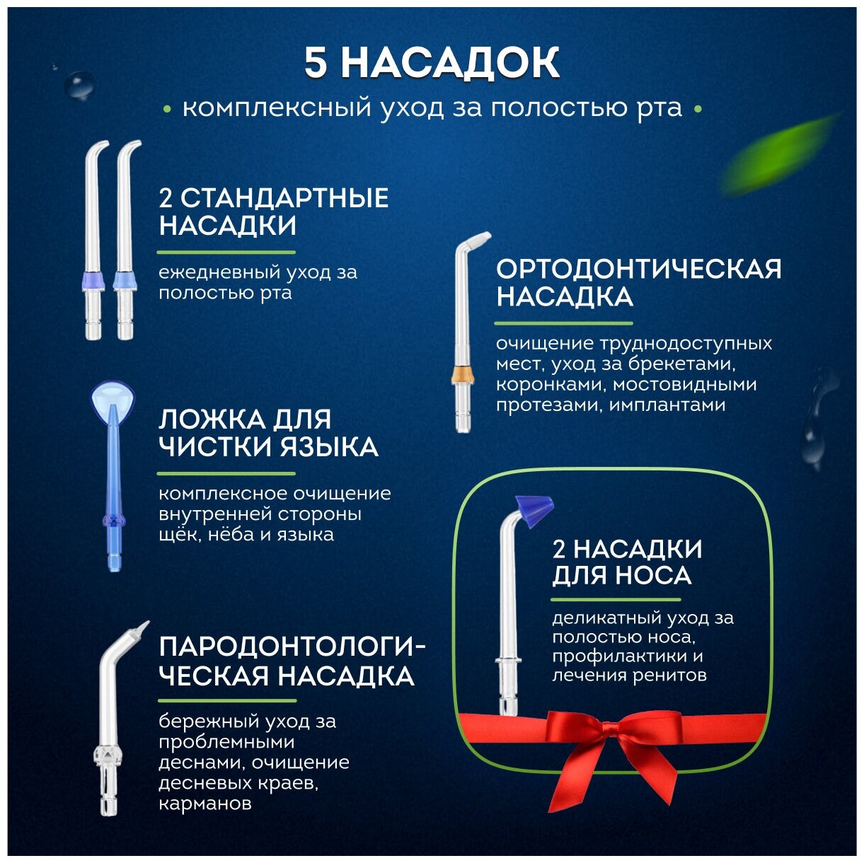 Портативный ирригатор H2ofloss HF-6, белый + 2 насадки - фотография № 5