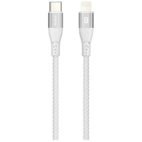 Кабель OLMIO USB Type C - Lightning, 1.2 м, белый сзу dorten 2usb дата кабель lightning mfi 2 4a white