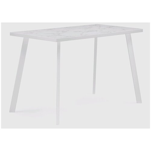 Стол лофт Ник 140*80 см. Столешница 22 мм Белые ножки