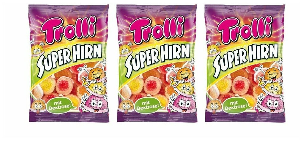 Мармелад Super Brain Супер мозг с начинкой Trolli (фасовка) 100 гр. (3 шт.)