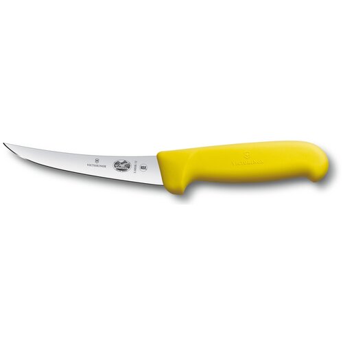 Нож кухонный Victorinox Fibrox (5.6608.12) стальной разделочный лезв.120мм прямая заточка желтый