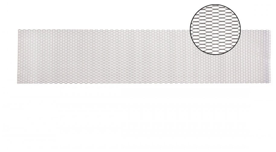 Облицовка радиатора (сетка декоративная) алюминий 100 х 20 см серебро ячейки 20мм х 5мм 'сота'