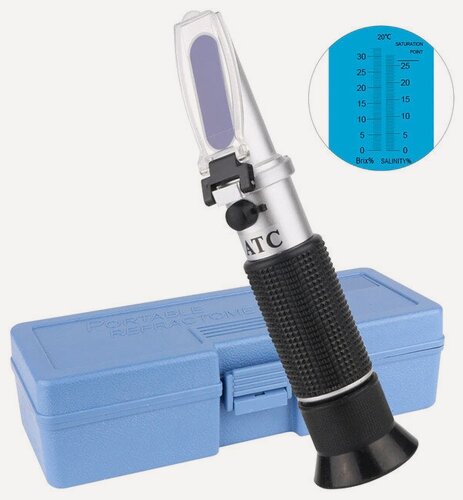 Изображение товара Ручной рефрактометр RZ134 ATC для определения конц. сахара или соли в воде, шкала 32% Brix / 28% Sal