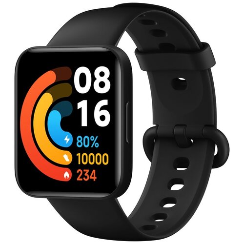 Детские умные часы Xiaomi POCO Watch 38 мм GPS RU, черный умные часы круглые smart watch hw6 max черные 3 ремешка в подарочной упаковке