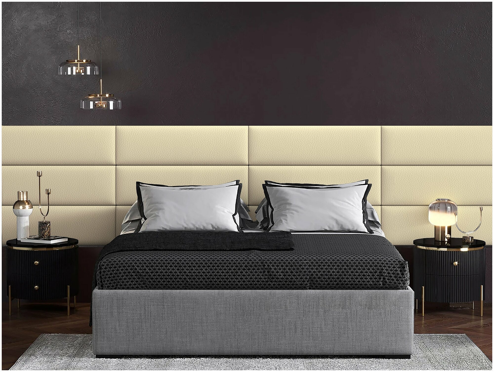 Панель кровати Eco Leather Vanilla 30х100 см 1 шт.