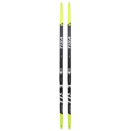 фото Прогулочные лыжи tisa classic step с креплениями, 185 см, черный/желтый