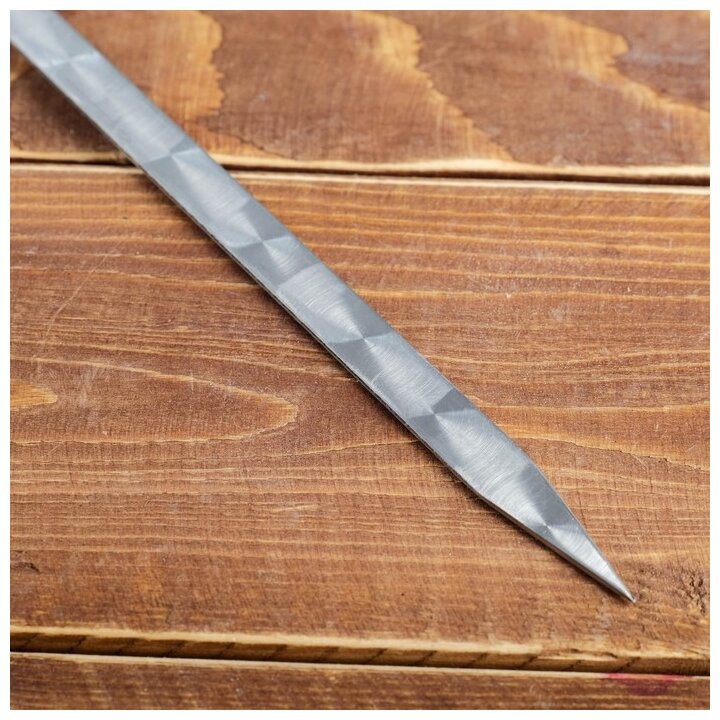 Шампур узбекский 79см, деревянная ручка, (рабочая часть 60см,сталь 2мм), с узором - фотография № 2