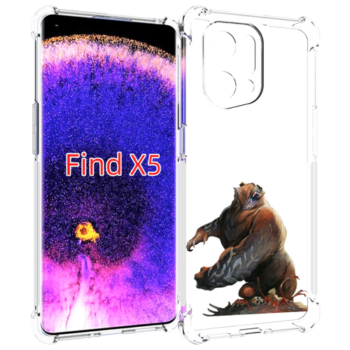 Чехол MyPads Медведь-жестокий для Oppo Find X5 задняя-панель-накладка-бампер
