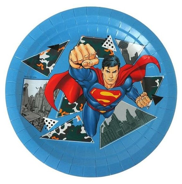 Тарелки бумажные ND Play Superman, 18 см, 6 шт