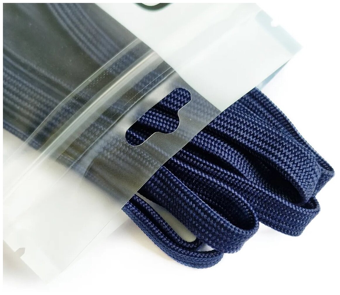 Шнурки LENKO темно-синие плоские 140 см - фотография № 4