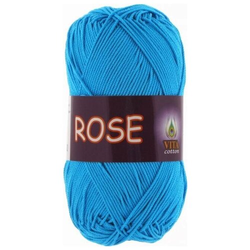 Пряжа Vita cotton Rose голубая бирюза (3937), 100%хлопок, 150м, 50г, 1шт