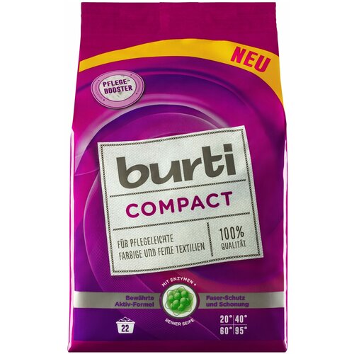 BURTI Compact концентрат Порошок для стирки Цветного и Тонкого белья 1,1 кг