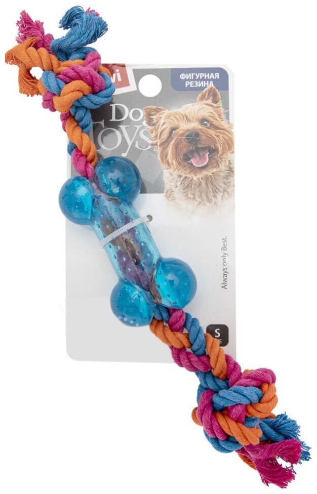 Игрушка для собак Dog Toys косточка на веревке 26 СМ - фотография № 3