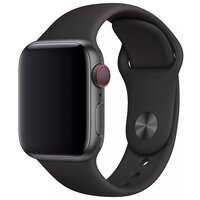 Силиконовый ремешок для Apple Watch 38-40-41 mm, Series 1-7, SE / Сменный браслет (Sport Band) для смарт часов Эпл Вотч 38-41 мм (Black S)