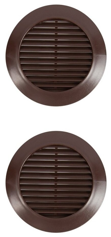 Вентиляционная решётка для двери, D58 мм, 2 шт, коричневый