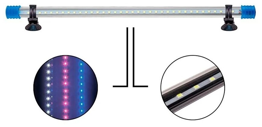 Универсальный светодиодный светильник голубой 40см 7,2ватт - фотография № 3