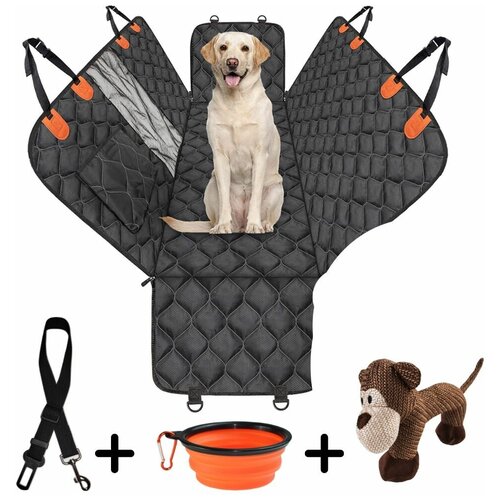 Автогамак для собак с игрушкой/ Автогамак для перевозки животных LUXE, 137х147см.